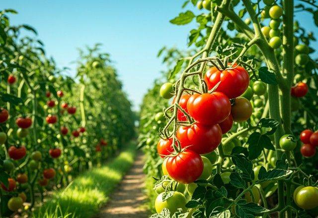 The way the plant tomatoes grow