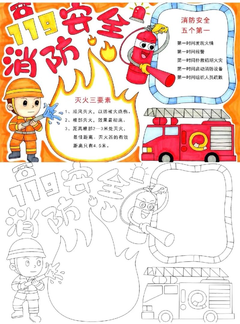 消防小知识手抄报
