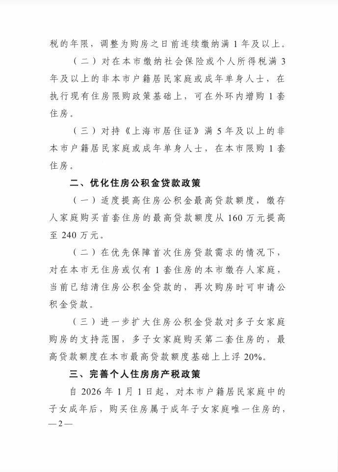 Shanghai non-ordinary residential tax 2026