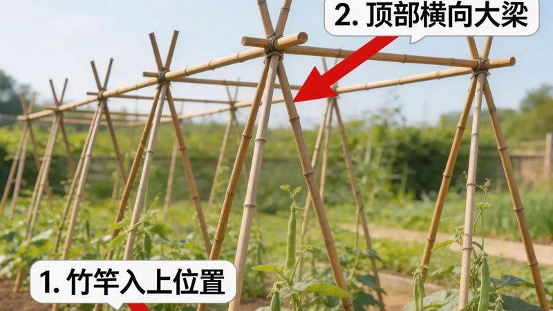 Picture of the method of growing the bean horns
