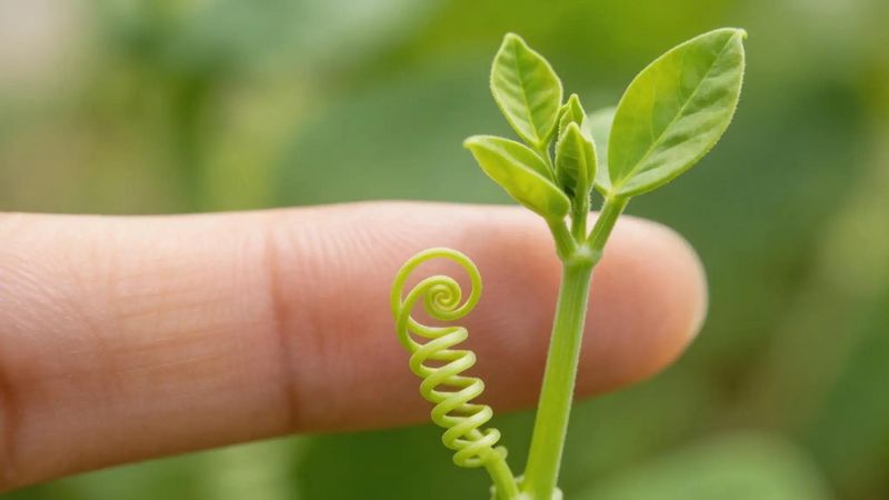 Picture of the method of growing the bean horns