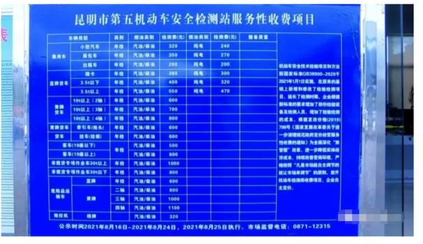 验车年间多少钱