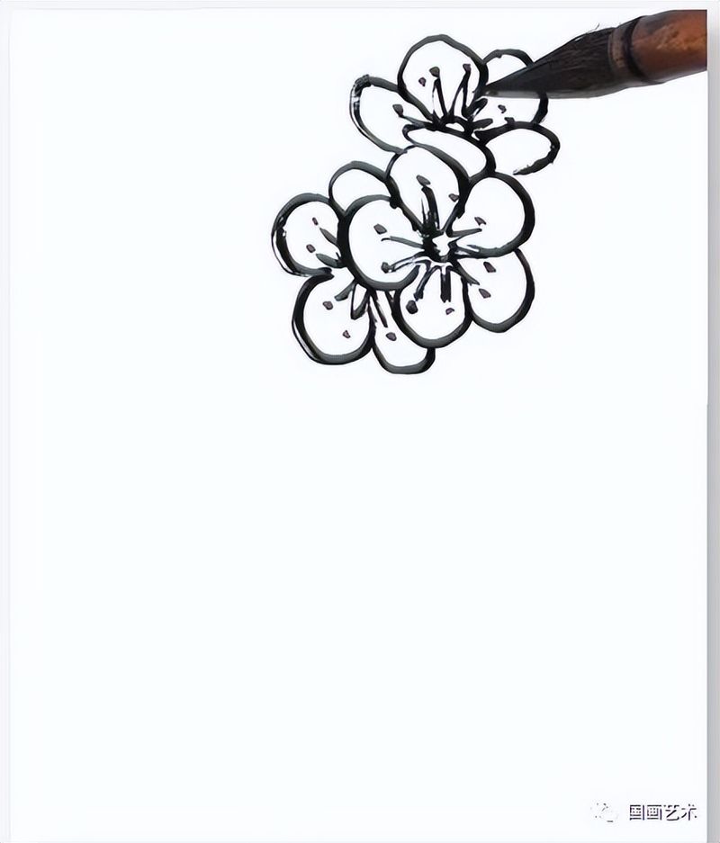 国画画梅花的步骤
