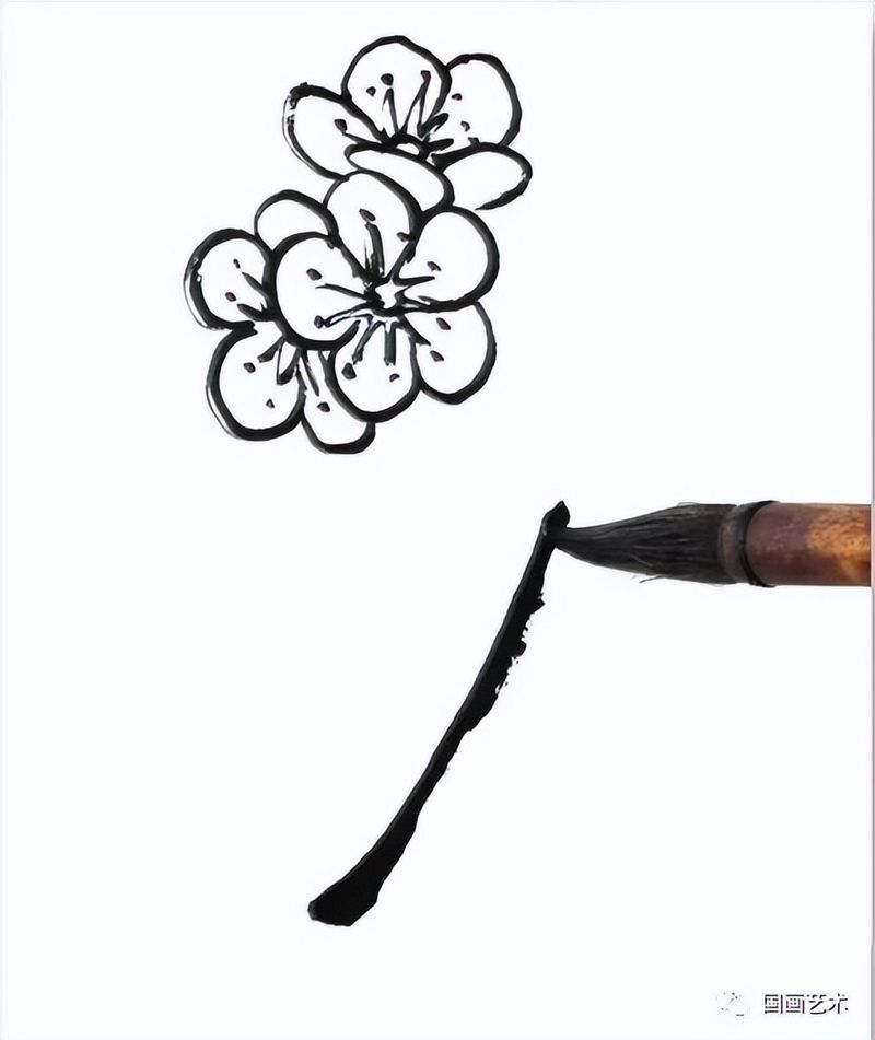 国画画梅花的步骤