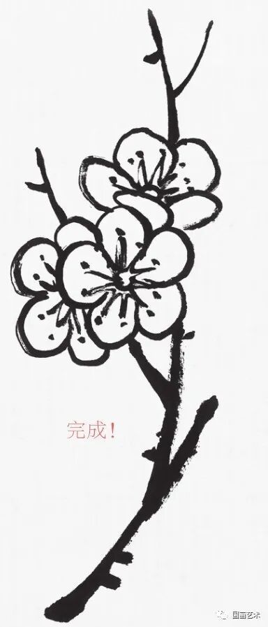 国画画梅花的步骤