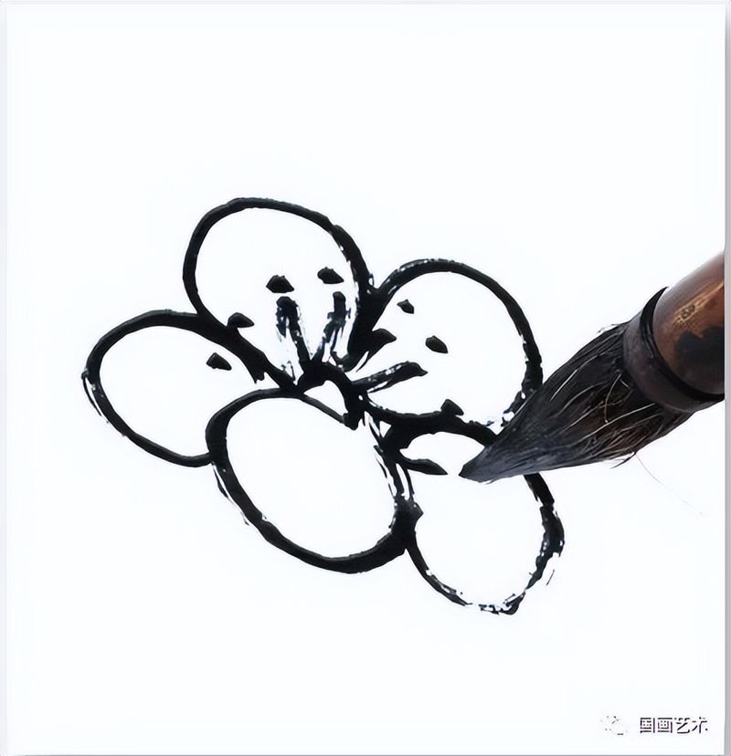 国画画梅花的步骤