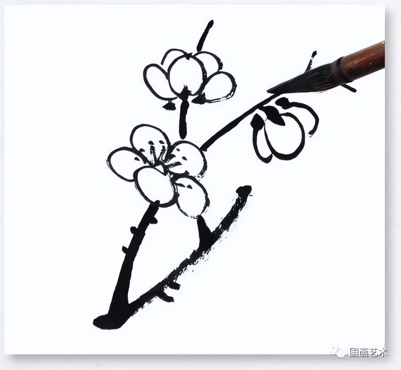 国画画梅花的步骤