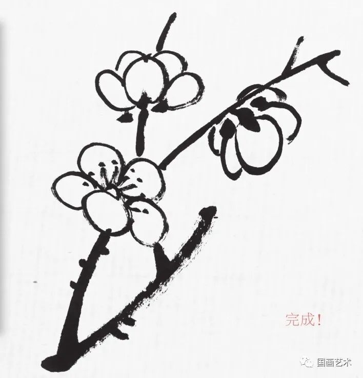 国画画梅花的步骤