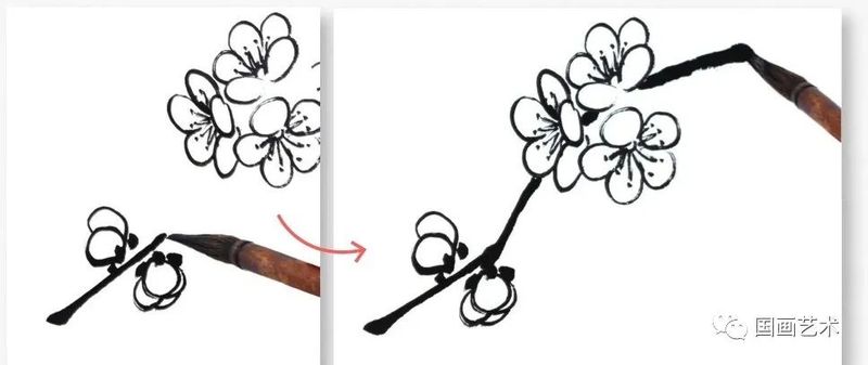 国画画梅花的步骤
