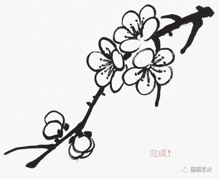 国画画梅花的步骤