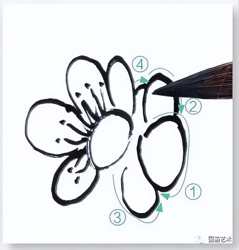 国画画梅花的步骤