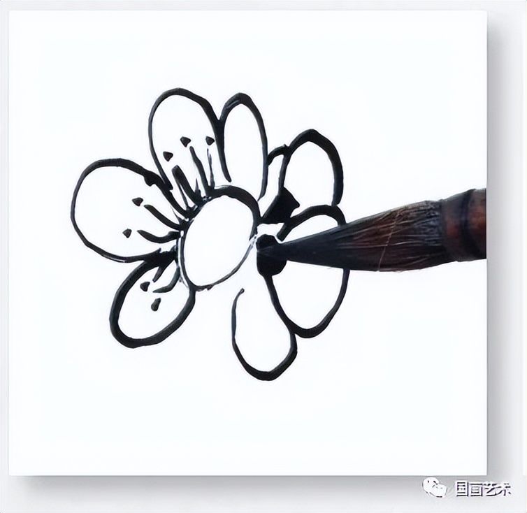 国画画梅花的步骤
