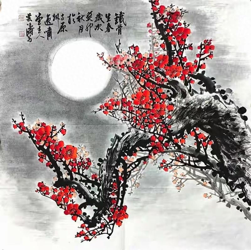 国画画梅花的步骤