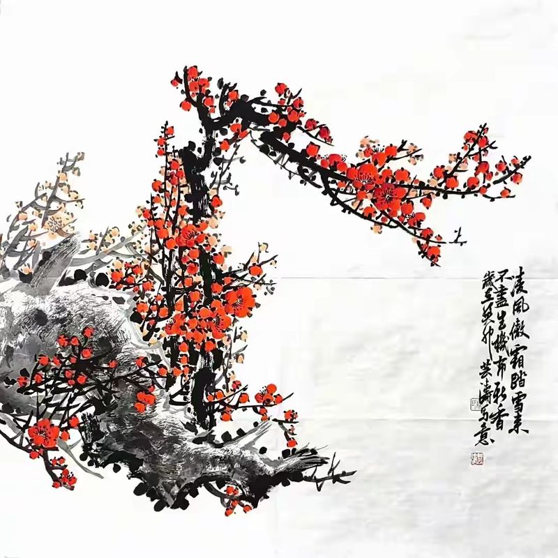 国画画梅花的步骤