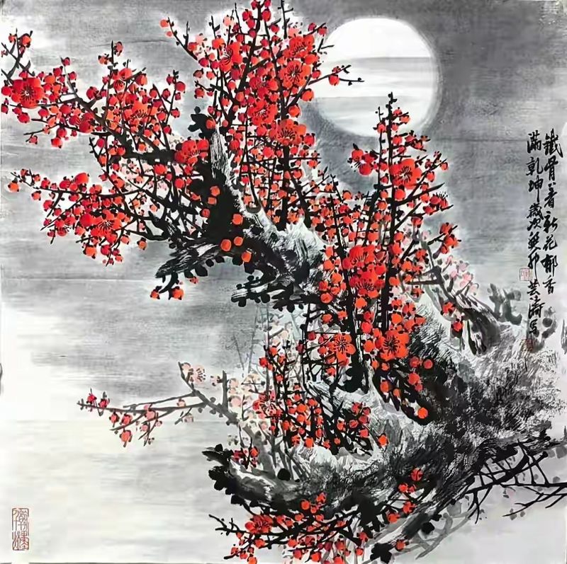 国画画梅花的步骤