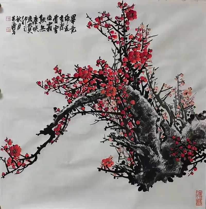 国画画梅花的步骤