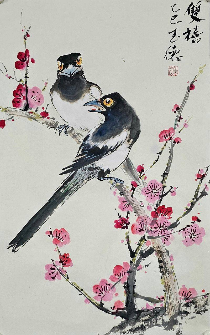 国画画梅花的步骤