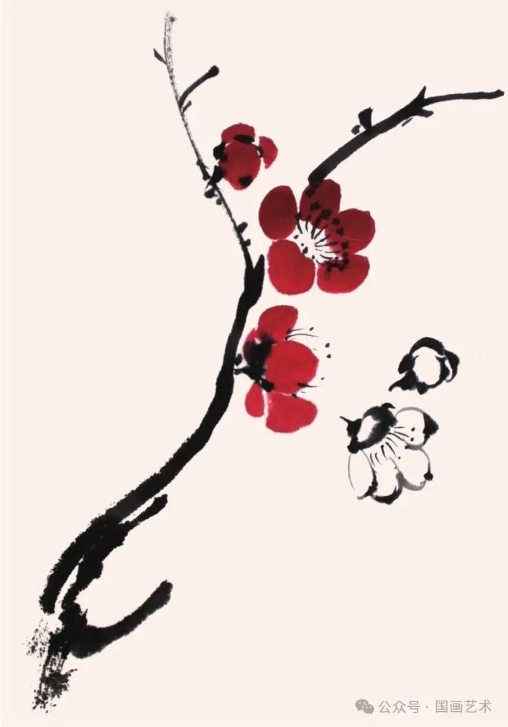 国画画梅花的步骤