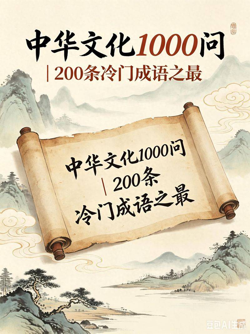 中华文化1000问｜200条冷门成语之最，句句都是写作金句
