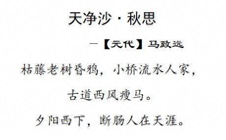 每天背一点古诗文,打卡第29天:《天净沙·秋思》