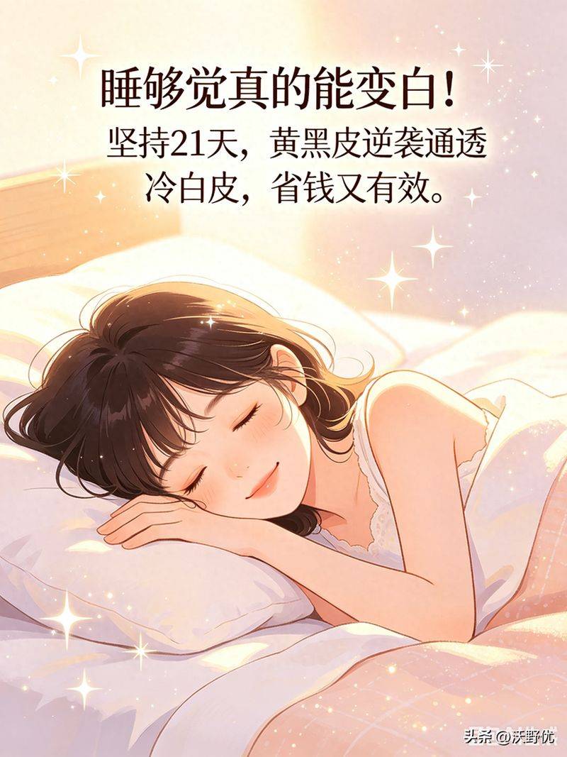 睡够觉真的能变白!坚持21天,黄黑皮逆袭通透冷白皮,省钱又有效