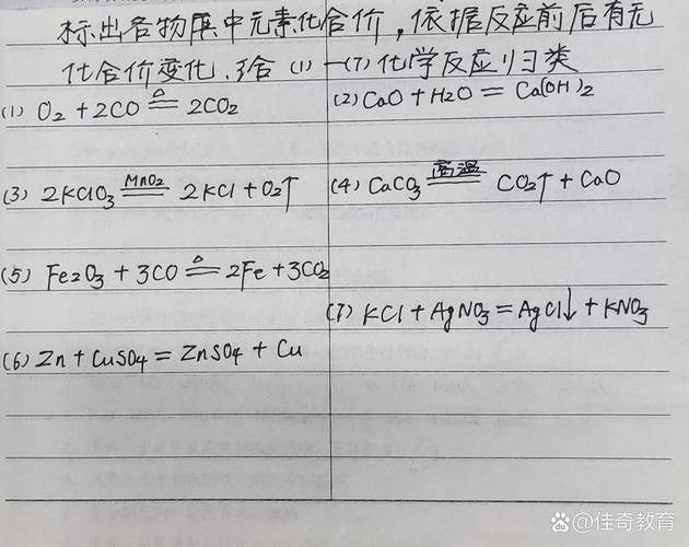 化学反应方程式规律