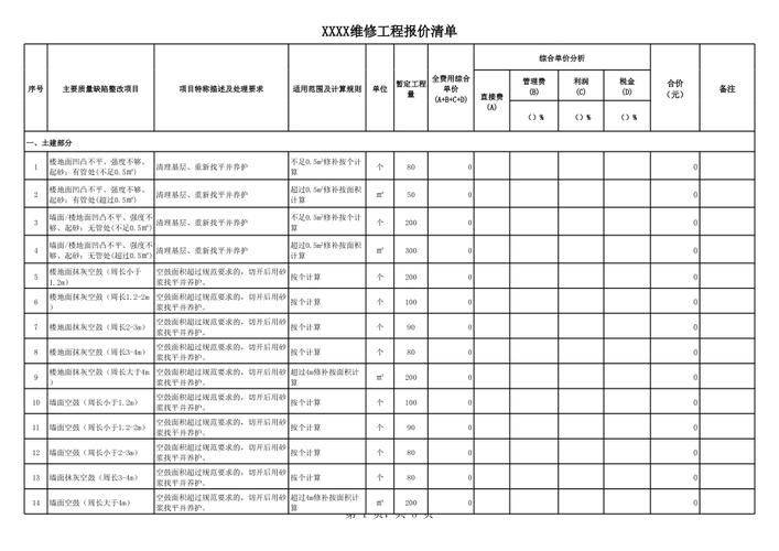 工程维修合同范本