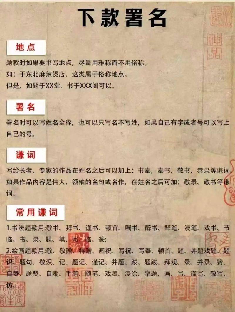 书法作品落款常识