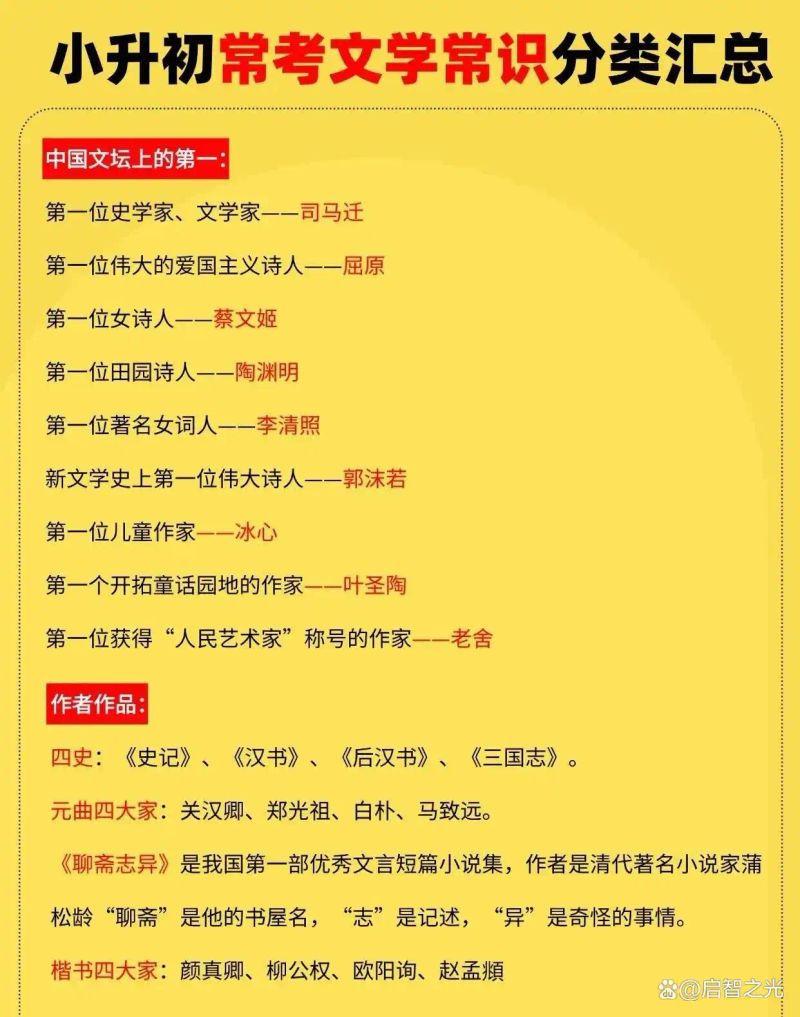 小升初语文常识题