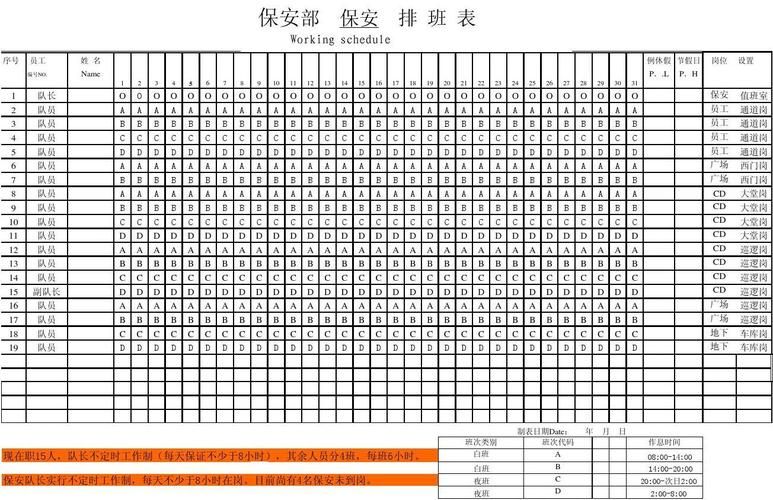 设备维修保养计划表