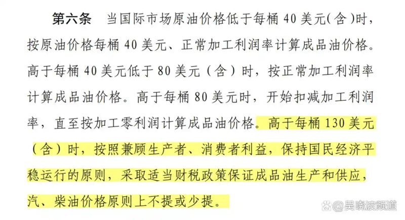 成品油价格机制