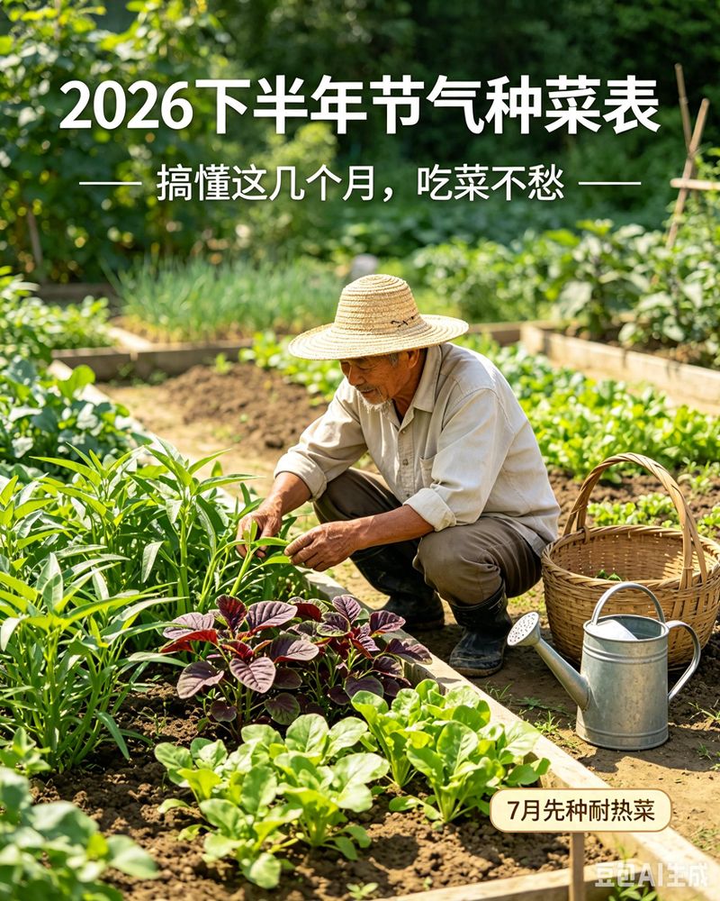种菜别瞎忙!2026下半年节气种菜表,搞懂这几个月吃菜不愁