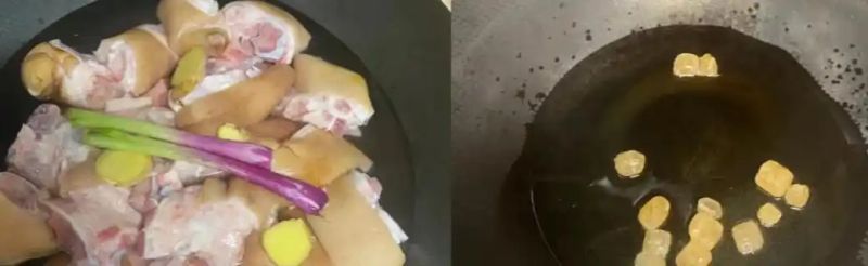 The simplest way to burn a pig's feet