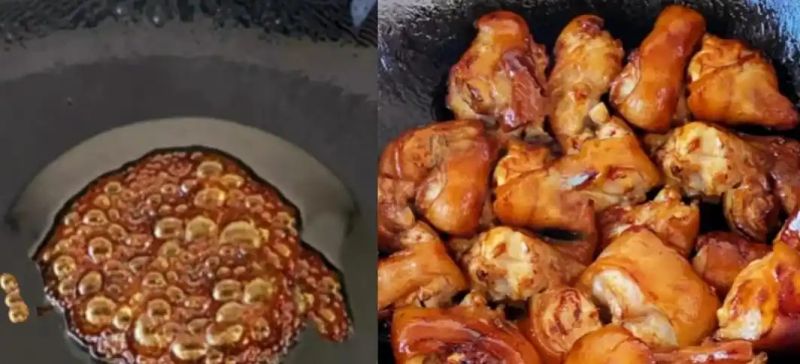 The simplest way to burn a pig's feet