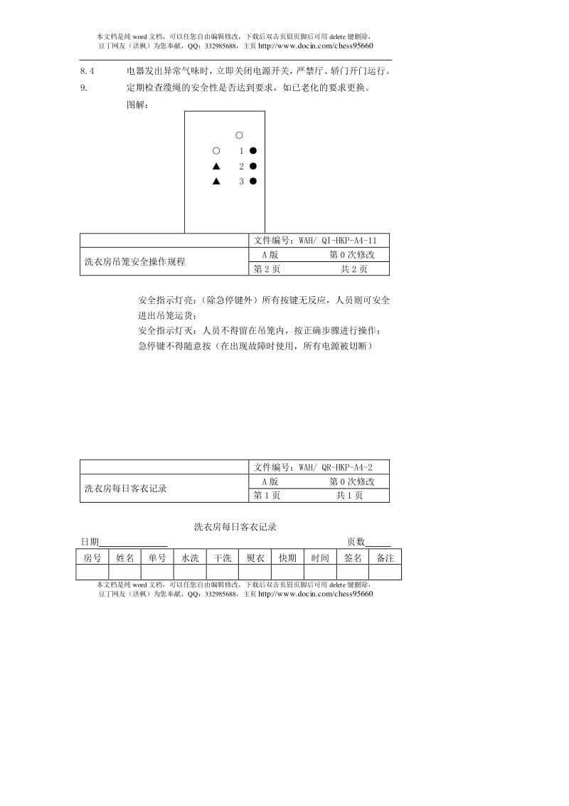 酒店洗衣房作业程序(参考版)