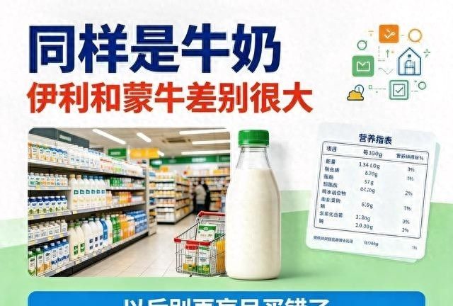 同样是牛奶,伊利和蒙牛差别很大,以后别再盲目买错了
