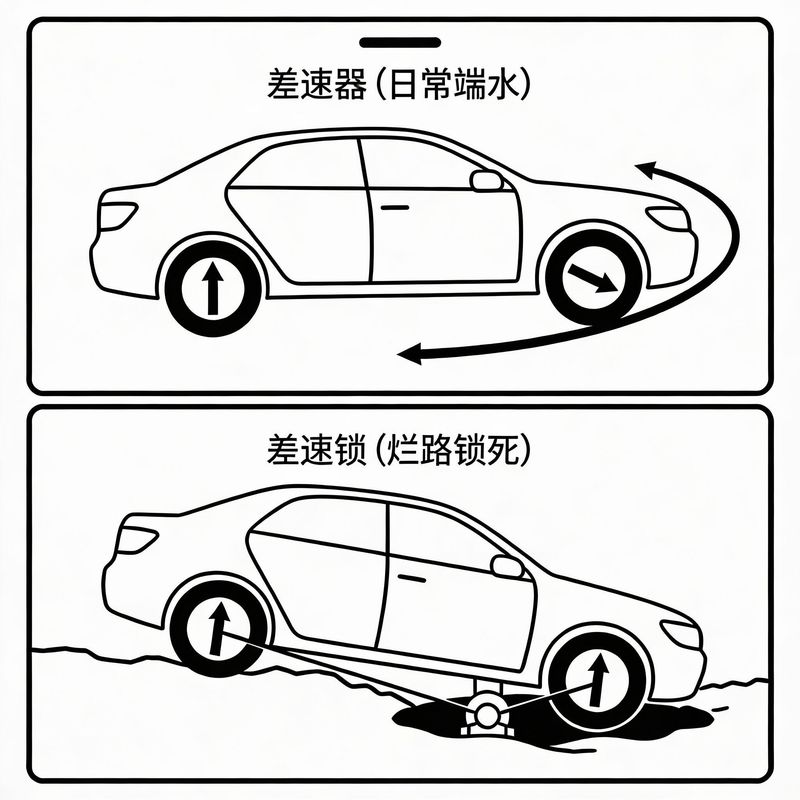 汽车差速器的功用