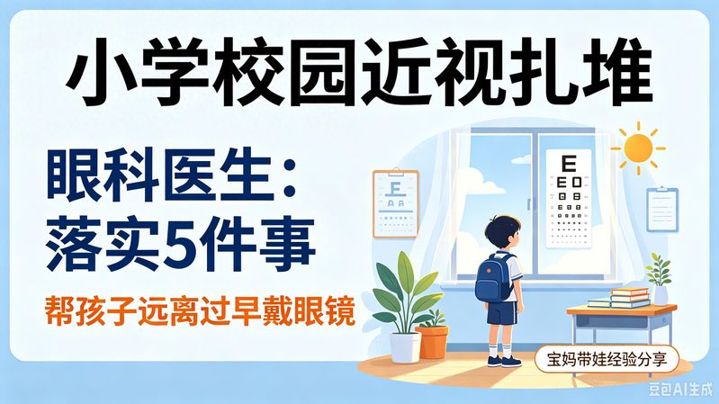 小学生近视越来越多!做好这5件事,守住孩子的远视储备