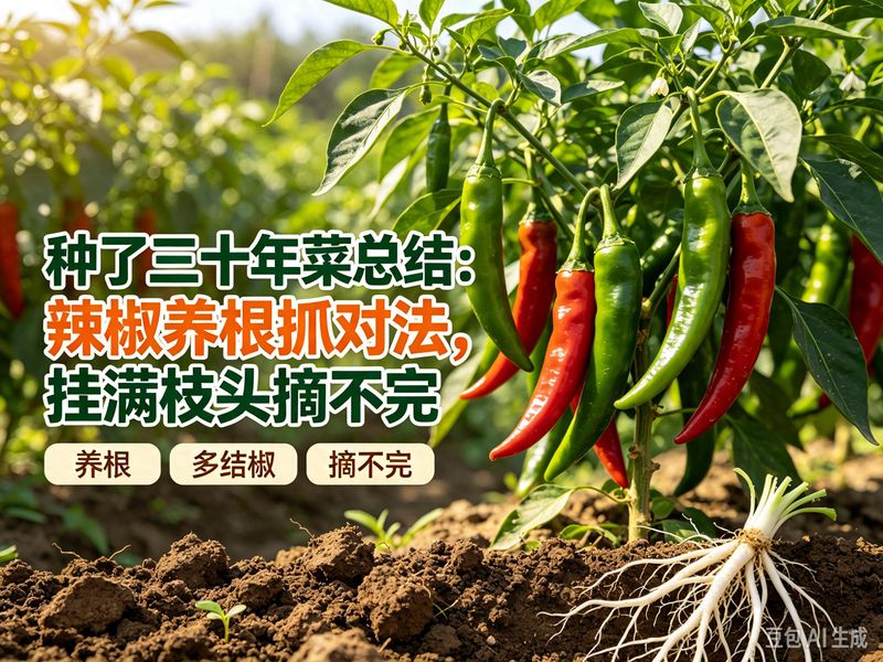 种了三十年菜总结：辣椒养根抓对法，挂满枝头摘不完