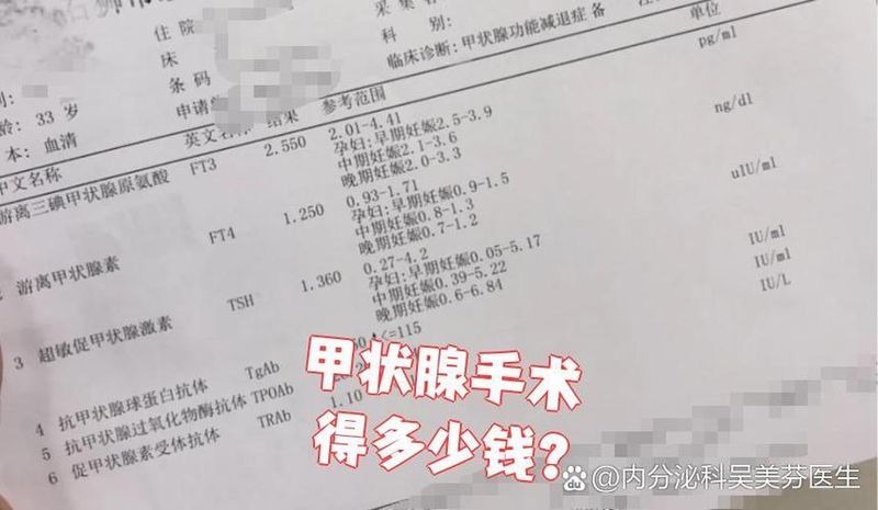 甲状腺结节开刀费用